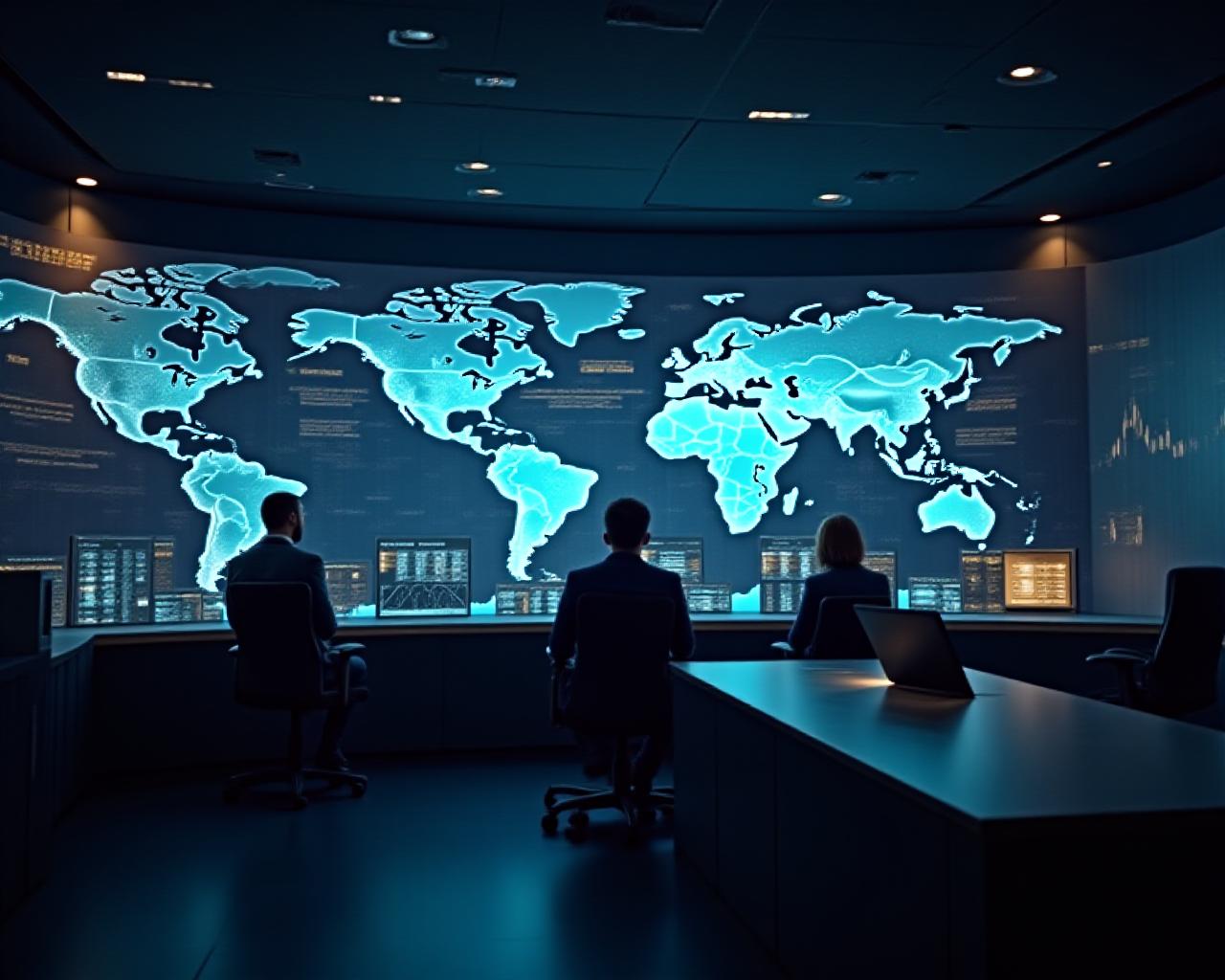 Global logistics data visualization screen